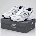 کتانی new balance530  سفید خط سورمه ای زیره pu کیفیت بسیار بالا - تصویر 3